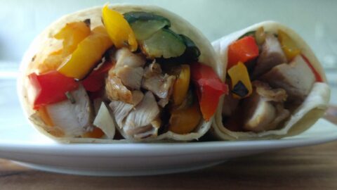 Chicken and Roasted Vegetable Wraps - Green Thumb Foodie